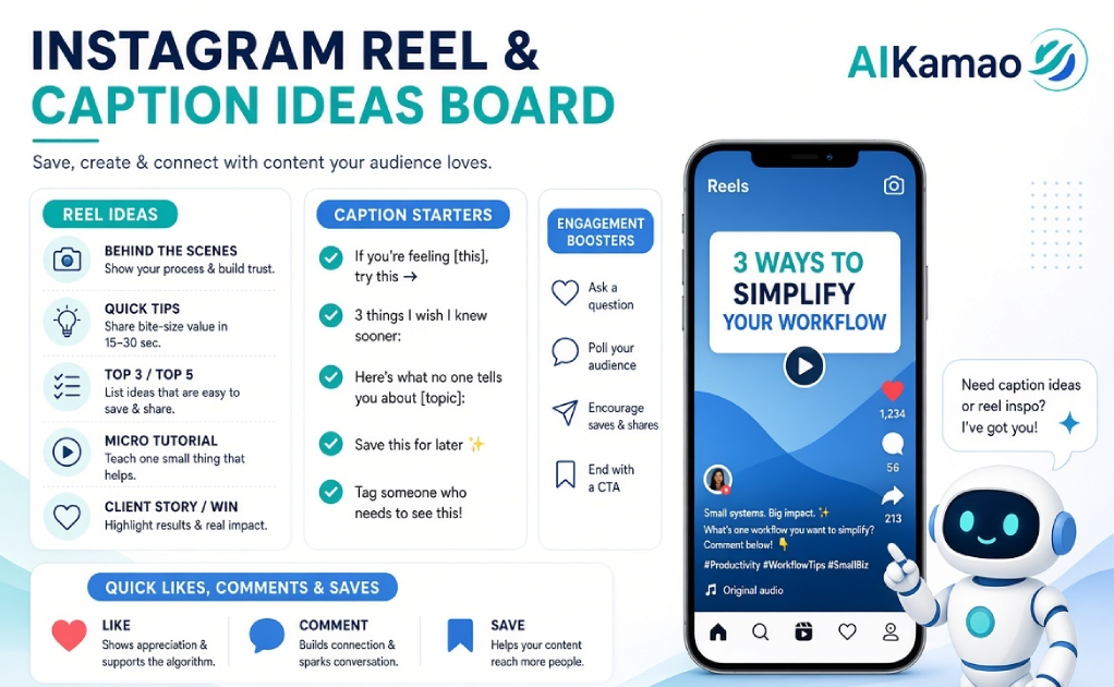 AI से Instagram reel captions और content ideas