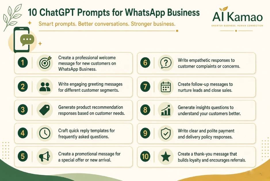 ChatGPT prompts for WhatsApp Business messages